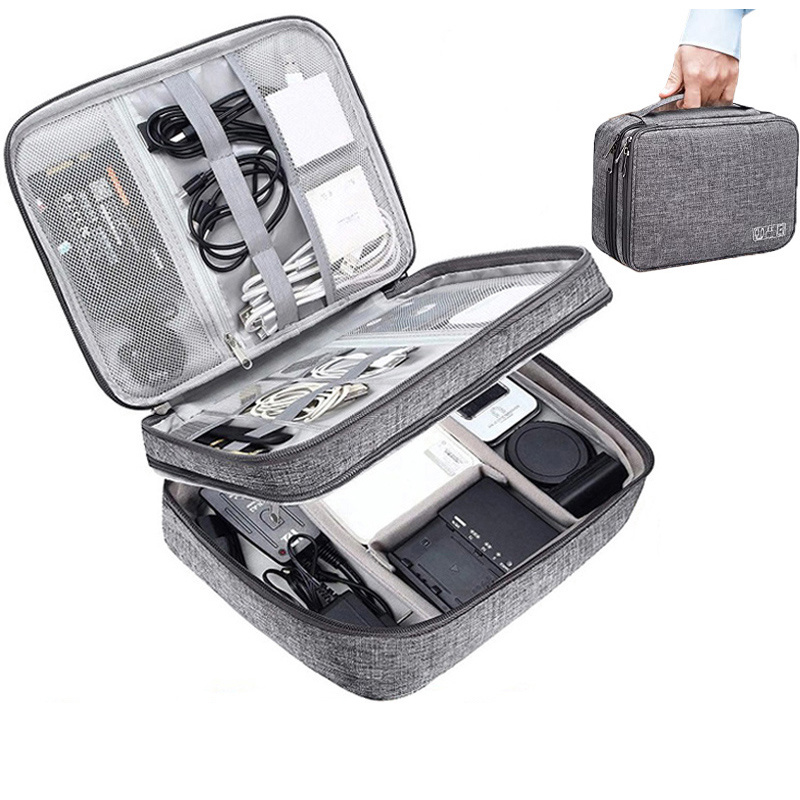 Electronics Organizer Travel Cable Organizer Bag Waterproof Portable Digital Storage Bag Electronic Accessories Case Cable Charger Organizer Case Multifunctional Waterproof Storage Bag - Image 11