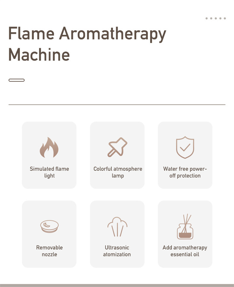 Flame Humidifier Aromatherapy Diffuser 7 Colors Light Home Air Humidifier 130ML USB Room Fragrance Essential Oil Diffuser - Image 21