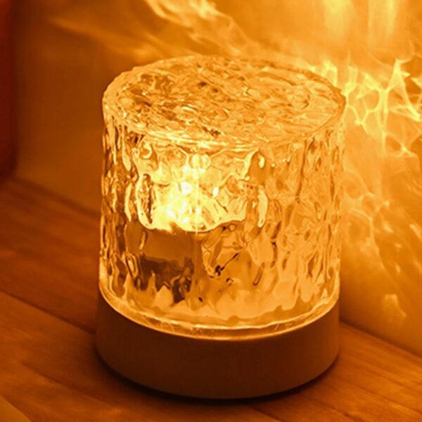 Crystal Lamp Water Ripple Projector Night Light Decoration Home Houses Bedroom Aesthetic Atmosphere Holiday Gift Sunset Lights Home Decor - Image 2