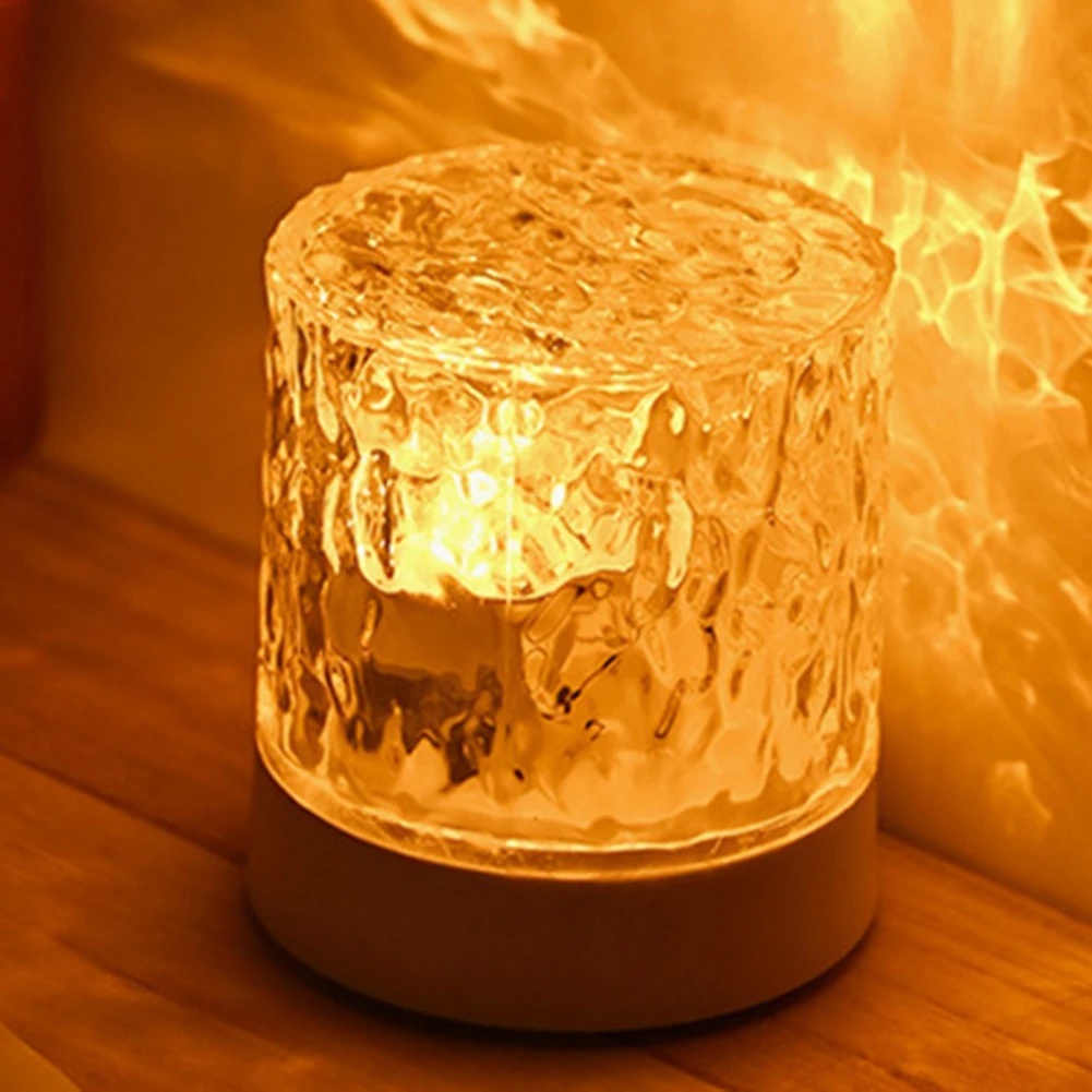 Crystal Lamp Water Ripple Projector Night Light Decoration Home Houses Bedroom Aesthetic Atmosphere Holiday Gift Sunset Lights Home Decor - Image 2