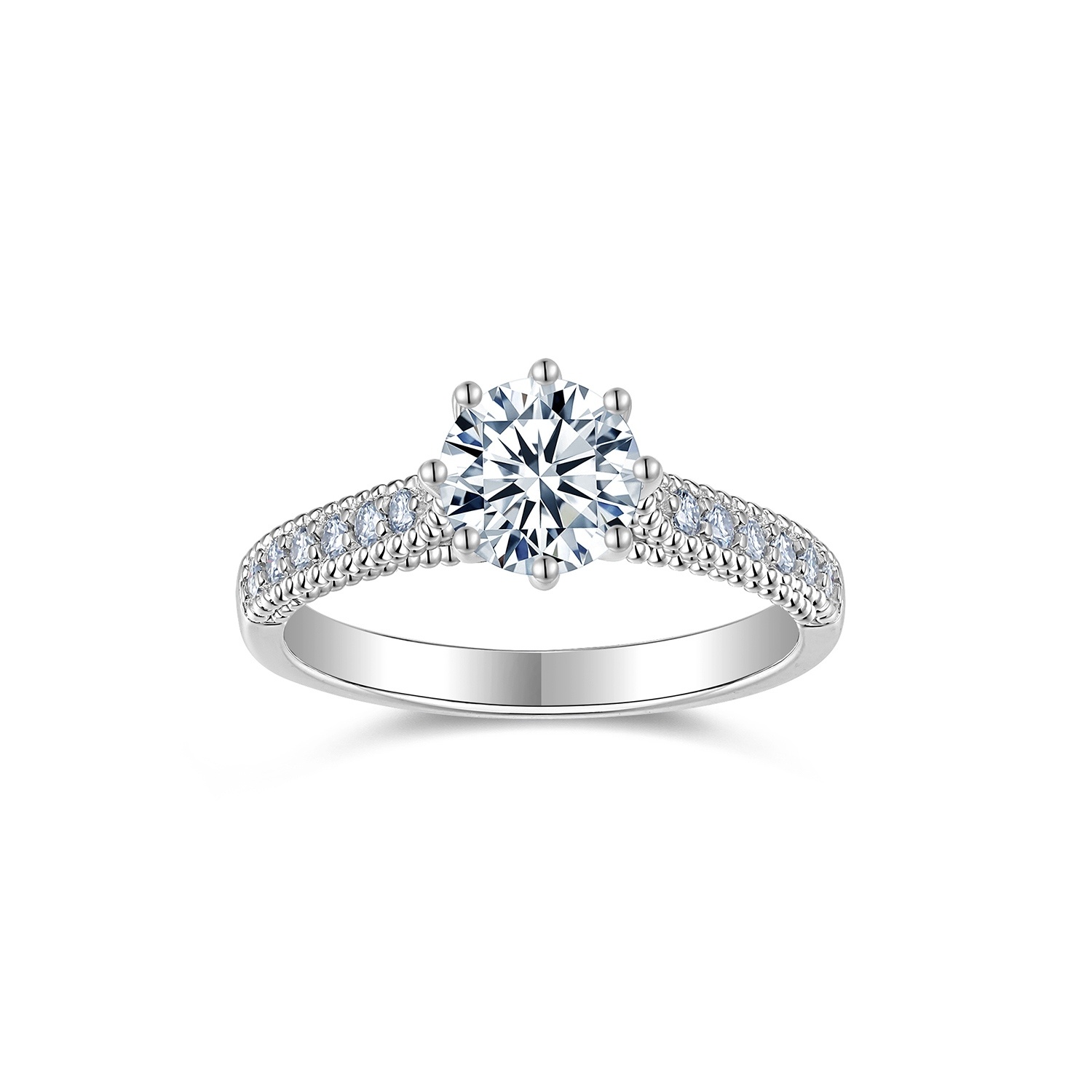 1-carat Luxury Fashion Minimalist Trend Jewelry Ring Set With Top-quality Morganite, Made Of S925 Silver With Electroplated Platinum, Suitable For Ladies. - Image 4
