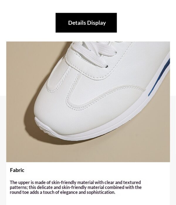 Plus-size Women's Leather Lace-up Casual Sneakers - Image 9