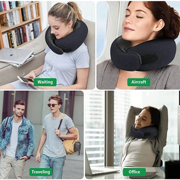 Travel Neck Pillow Non-Deformed Airplane Pillow Travel Neck Cushion Durable U-Shaped Travel Memory Cotton Nap Neck Pillow - Image 11