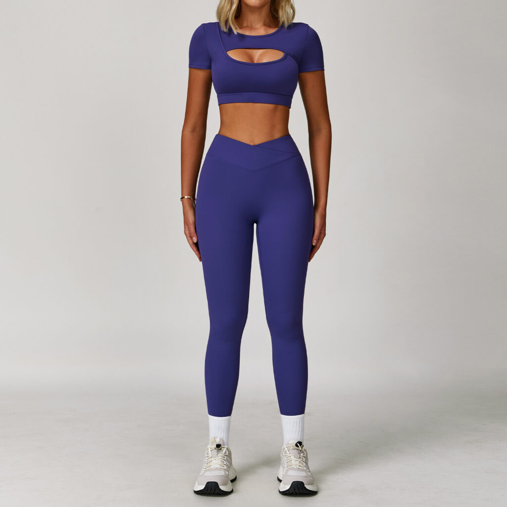 Dare To Show Off This Cross-border Color-block Yoga Set With A Beautiful Back