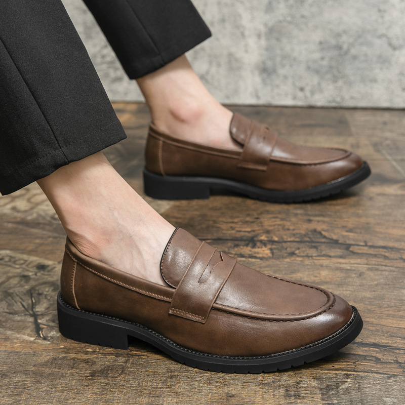 Retro Slip-on Round-toe British Loafers