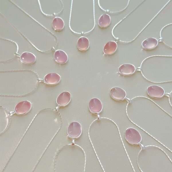 Strawberry Quartz Crystal Necklace Womens Pendant Collarbone - Image 7