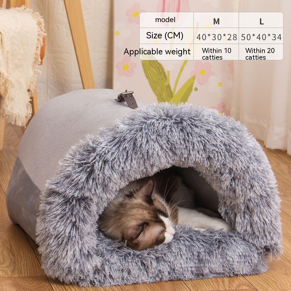 New Splice Portable Pet Nest Portable Autumn And Winter Warm Dog Nest Moisture-proof Long Fur Cat Nest Cross Border Pet Nest - Image 18