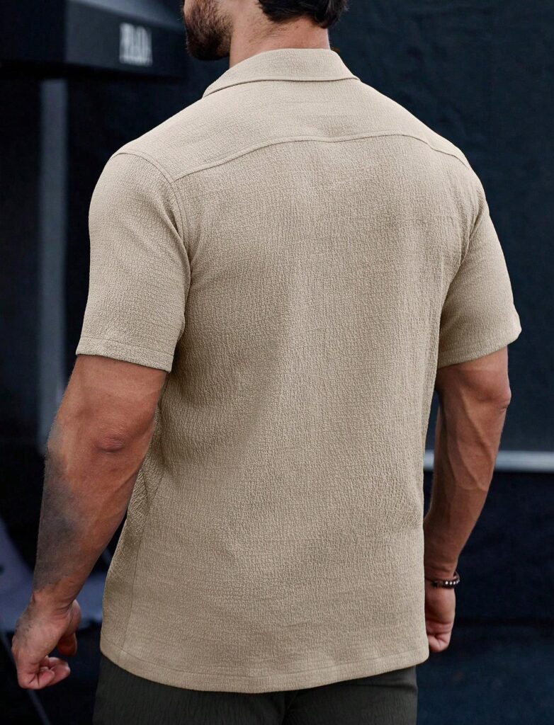 Mens Breathable Wrinkle-Resistant Versatile Semi-Formal Shirt