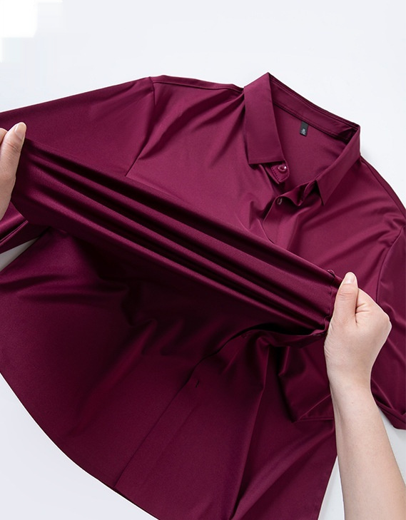 High-elasticity Mens Seamless Wrinkle-free Ice-silk Long-sleeve Shirt - Image 68