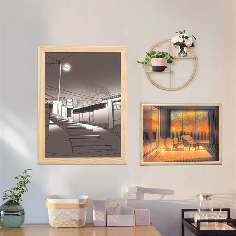 Illuminated Picture LED Decorative Light Painting Bedside Picture Style Creative Modern Simulate Sunshine Drawing Night Light Gift - Image 5