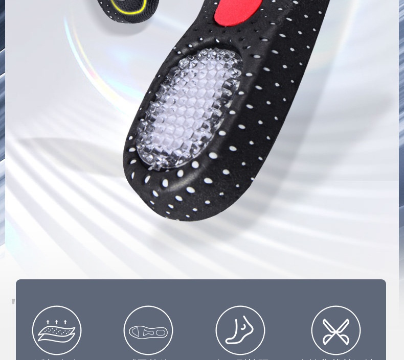 Arch-support Athletic Insoles With Sweat-absorbing Latex Air Cushioning - Image 11