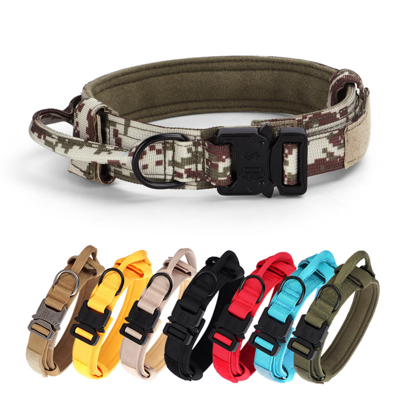 Tactical Dogs Collar Traction Rope Adjustable Military Pets Collars German Shepherd Training Medium Large Dog Pet Accessories - Image 1