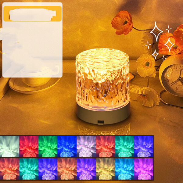 Crystal Lamp Water Ripple Projector Night Light Decoration Home Houses Bedroom Aesthetic Atmosphere Holiday Gift Sunset Lights Home Decor - Image 16
