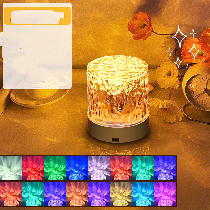 Crystal Lamp Water Ripple Projector Night Light Decoration Home Houses Bedroom Aesthetic Atmosphere Holiday Gift Sunset Lights Home Decor - Image 16