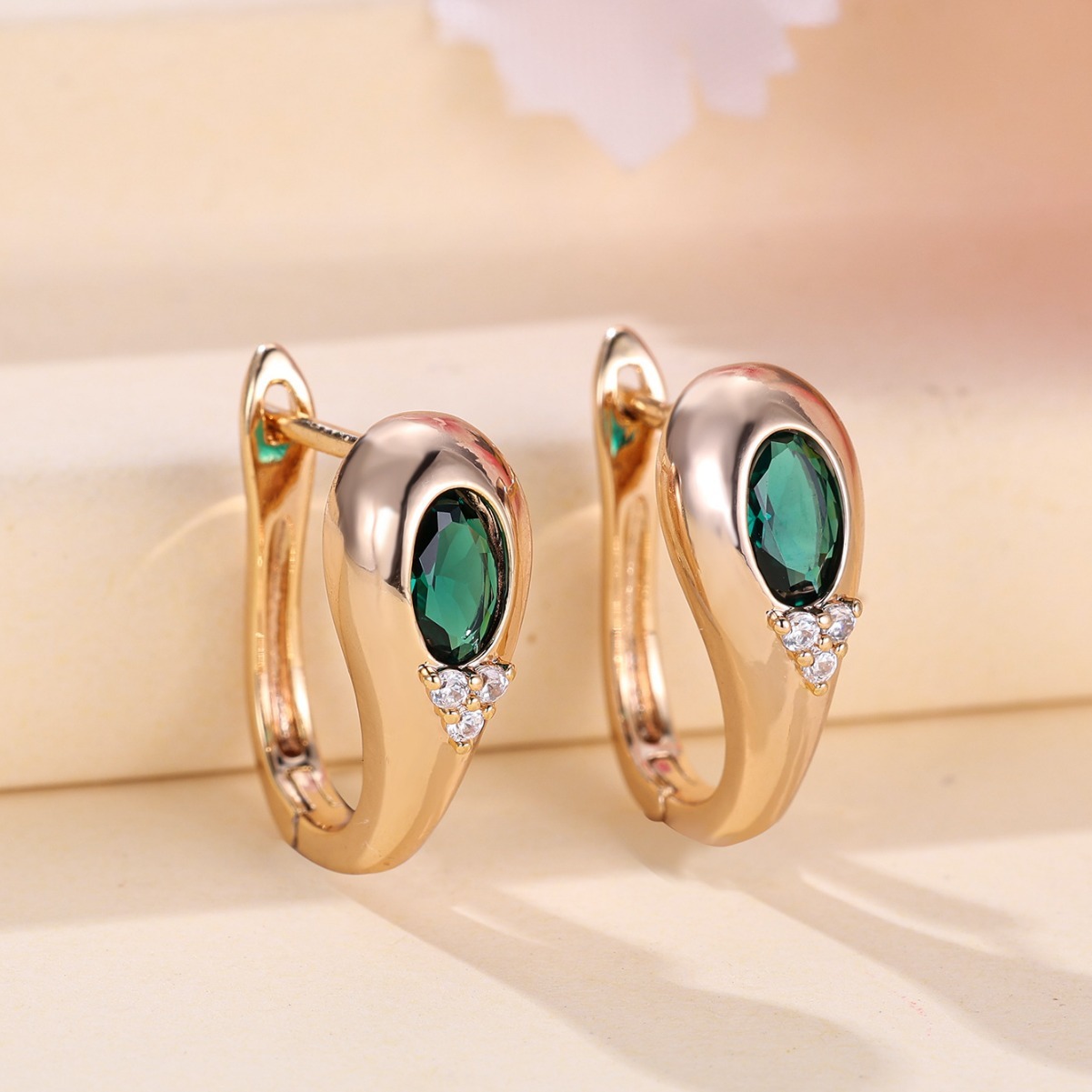 Emerald-cut Diamond With White Diamond Ear Clips - Image 2
