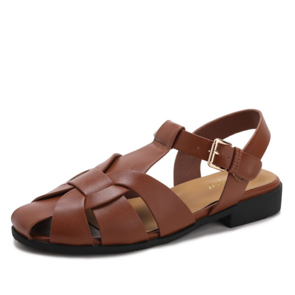 Baotou Woven Piggyback Strap Vintage Sandals New Style - Image 50