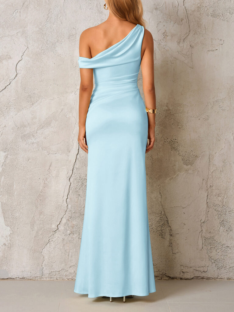 Slant-shoulder Figure-hugging Slimming Sexy And Elegant One-shoulder Dress