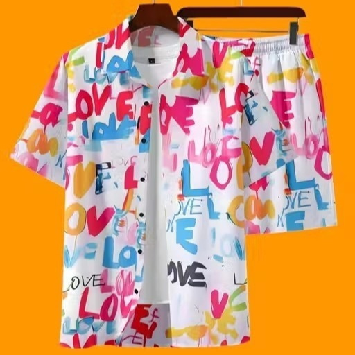 Mens Casual Loose 3D Printed Top And Pants Set - Image 12