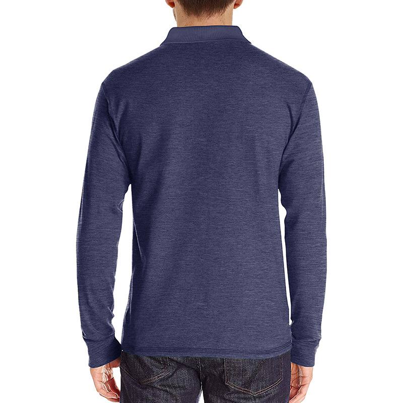 Mens Long-sleeve Lapel T-shirt Winter Base Layer Top - Image 10
