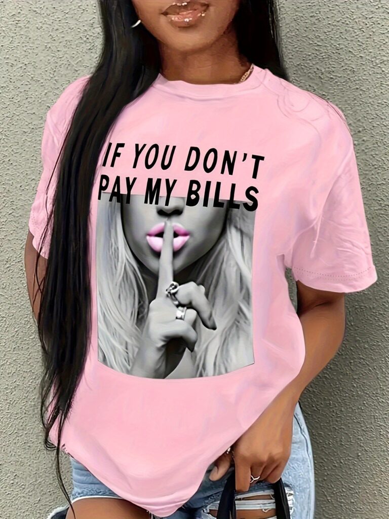 3D-printed Chic Casual Womens Short-sleeve Crewneck T-shirt