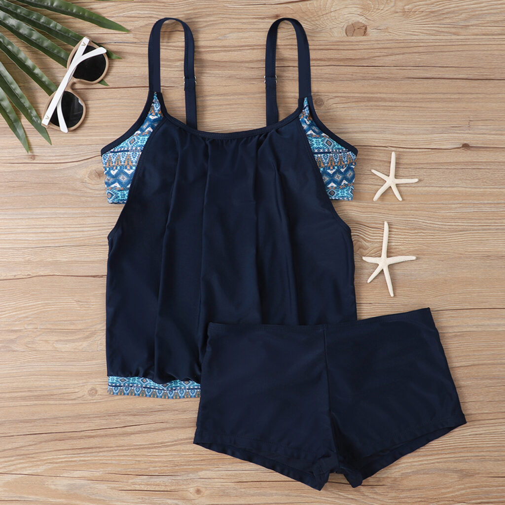 Printed Two-Piece Swimsuit Womens Beach Swimwear Set