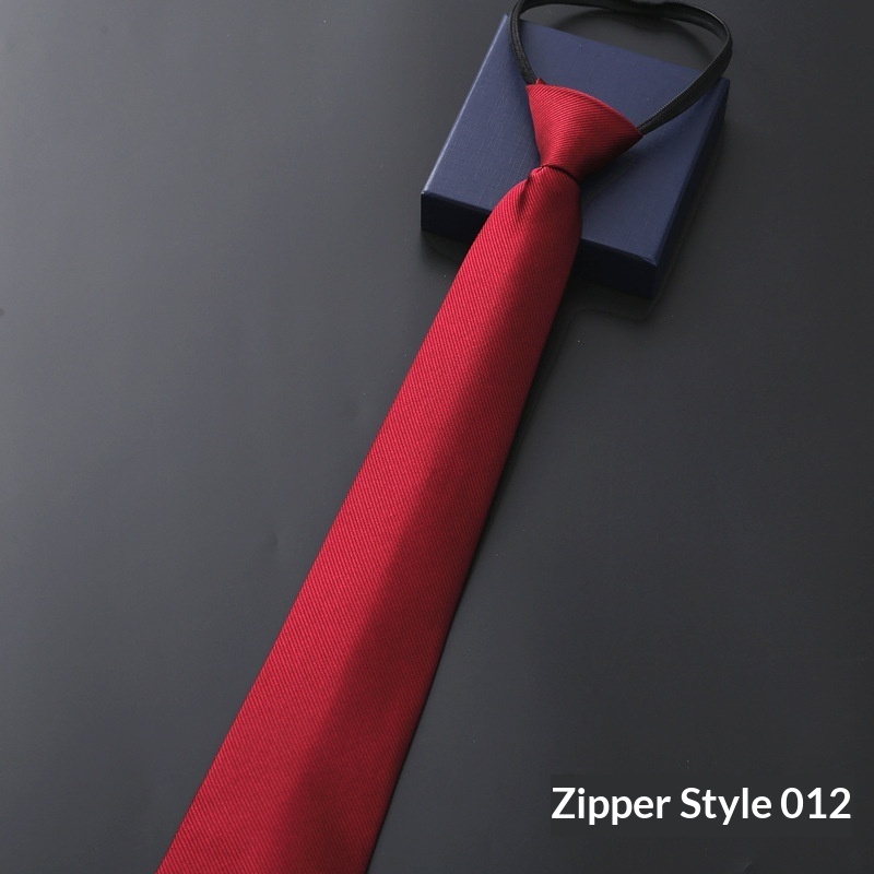 Mens Business Formal Zipper Tie With Blue Stripes - Image 52