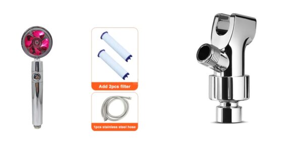 Shower Head Water Saving Flow 360 Degrees Rotating With Small Fan ABS Rain High Pressure Spray Nozzle Bathroom Accessories - Image 99