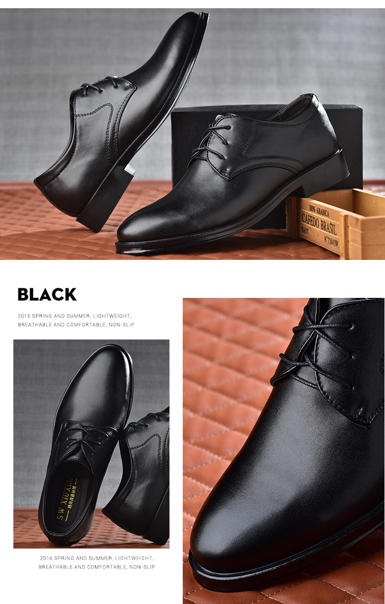 Black Shoes With Pointed Toe For Men - Image 7
