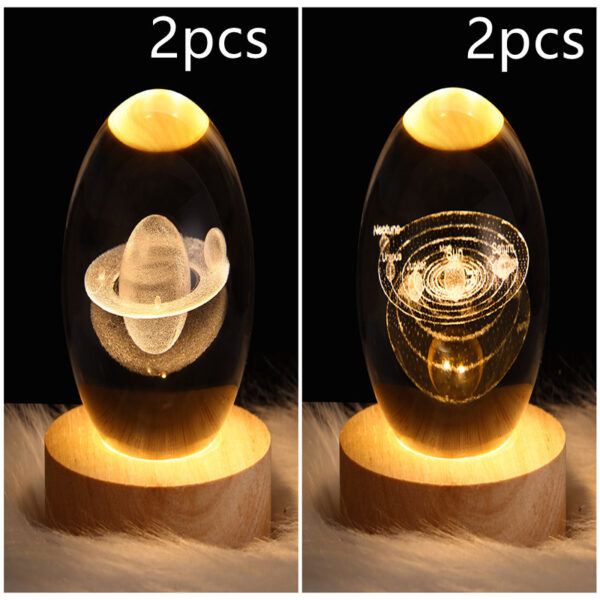 LED Night Light Galaxy Crystal Ball Table Lamp 3D Planet Moon Lamp Bedroom Home Decor For Kids Party Children Birthday Gifts - Image 30
