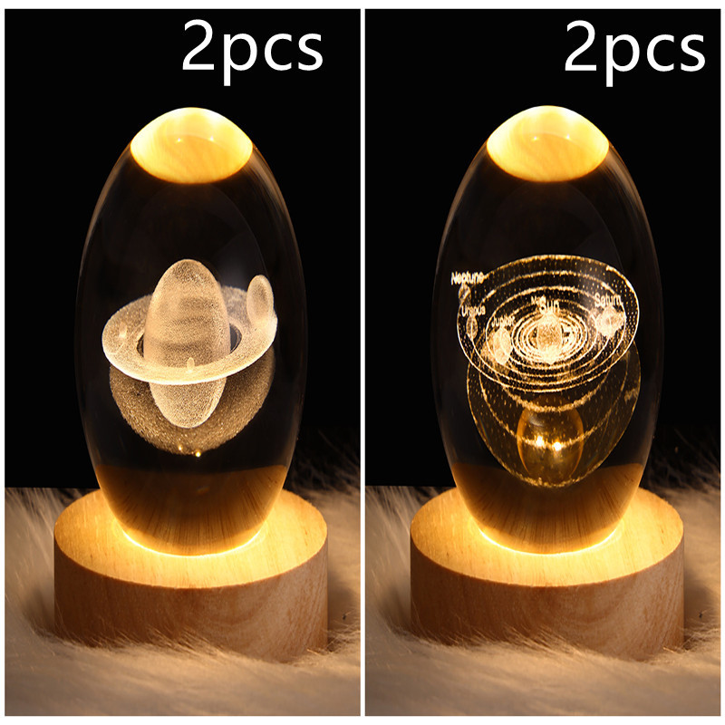 LED Night Light Galaxy Crystal Ball Table Lamp 3D Planet Moon Lamp Bedroom Home Decor For Kids Party Children Birthday Gifts - Image 30