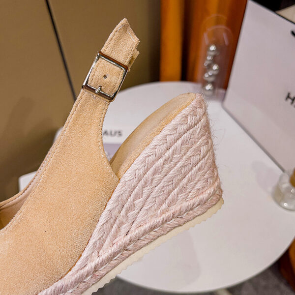 Summer Sponge Cake-Style Thick-Soled Waterproof Platform High-Heel Fashionable Cross-Strap Buckle Sandals For Women - Image 3