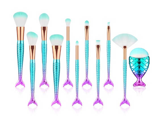 11pcs Makeup Brushes Kit Maquiagem Maquillaje New Mermaid Foundation Eyebrow Eyeliner Cosmetic Makeup Brushes - Image 17
