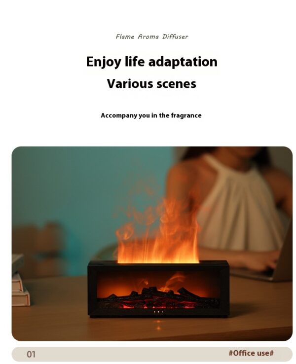 New Flame Aromatherapy Machine Colorful Essential Oil Diffuser Home Large Fog Volume Flame Humidifier 3D Flame Fireplace Machine - Image 23