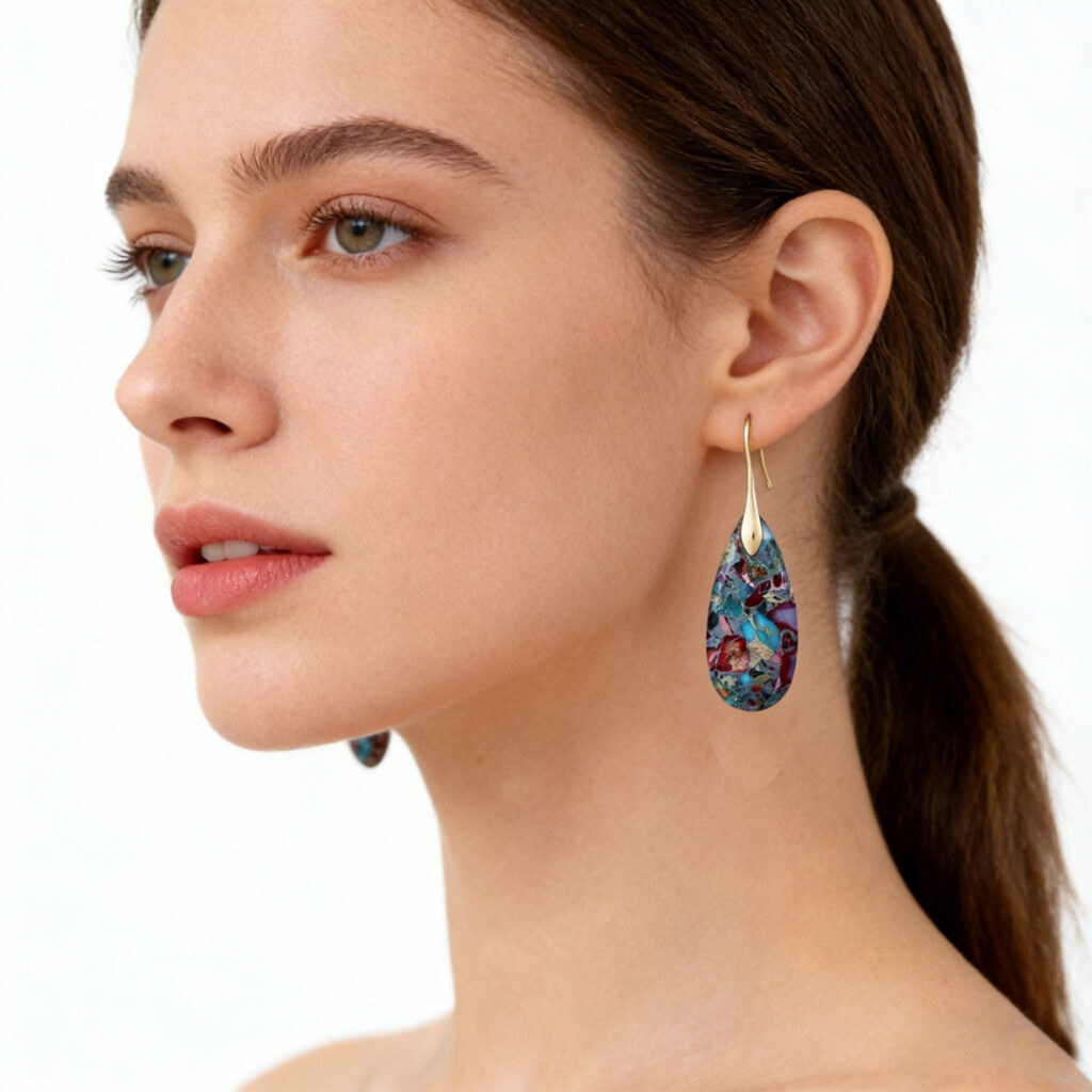 New Bohemian Emperor Stone Water Drop Earrings