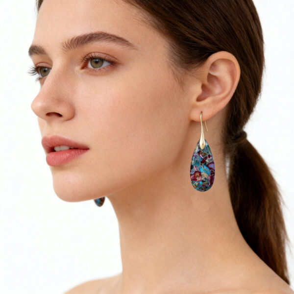 New Bohemian Emperor Stone Water Drop Earrings - Image 4