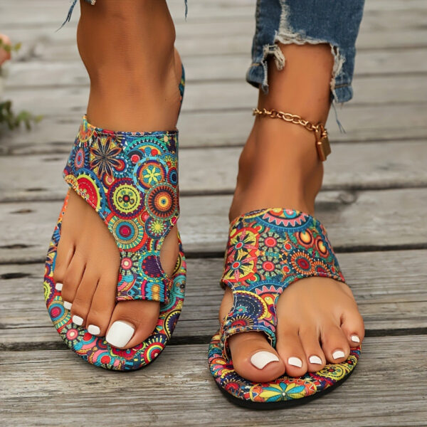 European And American-style Floral-print Open-toe Sandals - Image 7