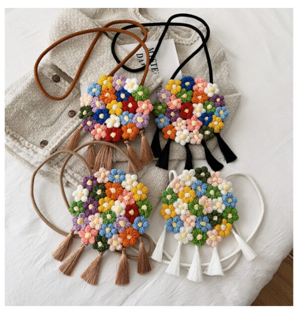 Ethnic Fluffy Bag For Women, Fashion Trend, Floral Small Round Bag, Stylish And Versatile, Can Be Worn On One Shoulder Or Cross-body - Image 26