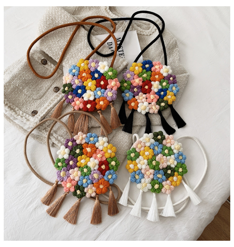 Ethnic Fluffy Bag For Women, Fashion Trend, Floral Small Round Bag, Stylish And Versatile, Can Be Worn On One Shoulder Or Cross-body - Image 26