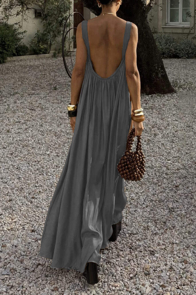 French-style Elegant Pleated Slip Dress
