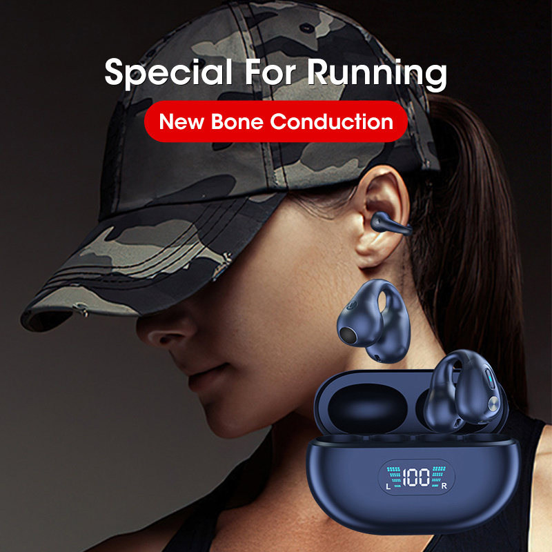 Bone Conduction Headphones TWS Earbuds Ear Clip Bluetooth 5.3 Touch Wireless Earphone In-Ear Bass HIFI Sports Headset - Image 1