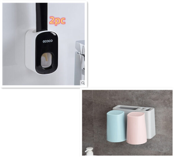 Wall Mounted Automatic Toothpaste Holder Bathroom Accessories Set Dispenser - Image 26