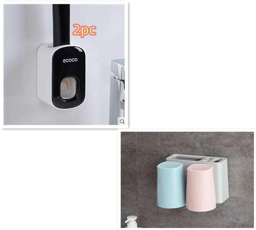 Wall Mounted Automatic Toothpaste Holder Bathroom Accessories Set Dispenser - Image 26