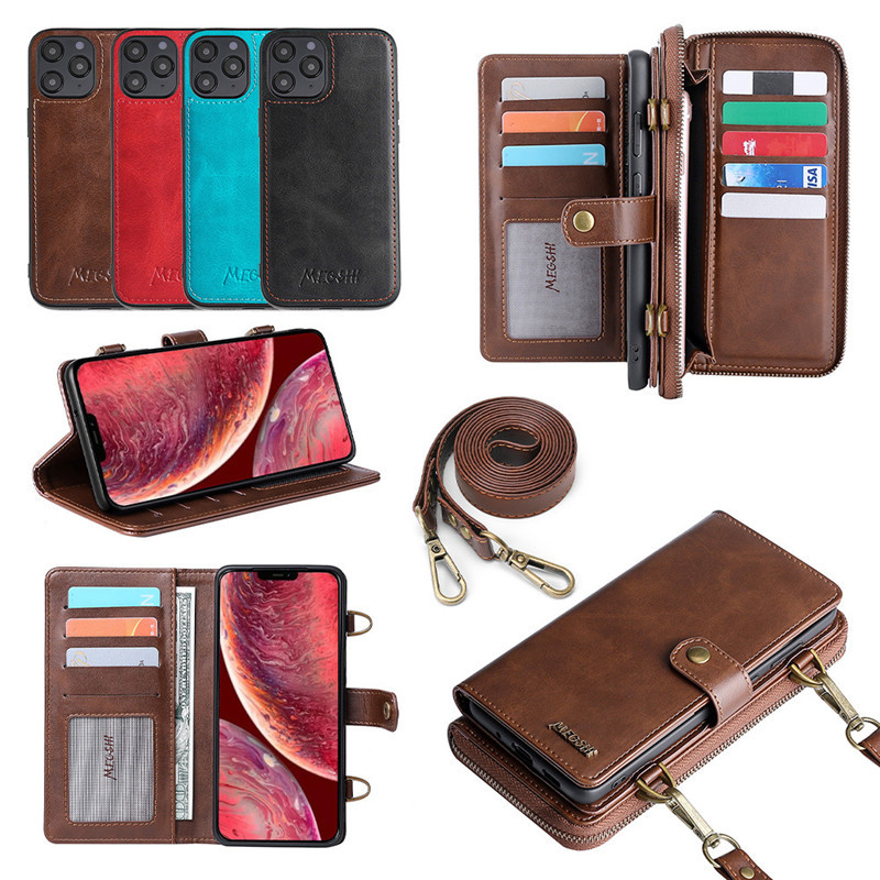 Compatible with Apple, Detachable Wallet Backpack Strong Adsorption Leather Flip Phone Cases For Samsung Galaxy Note 20 UItra Note 10 Plus 9 8 Cover - Image 7