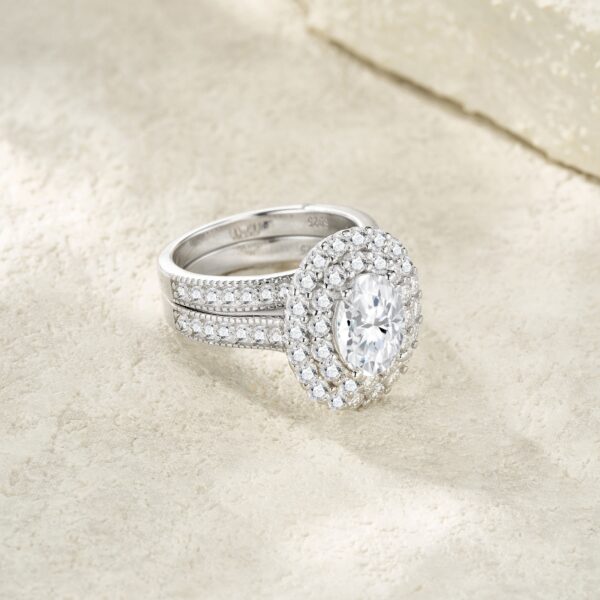 Engraved With Top-quality Moissanite, This Luxurious And Fashionable Minimalist Jewelry Set Features Exquisite Silver Accessories For Ladies. Made Of S925 Silver With Electroplated Platinum. - Image 6