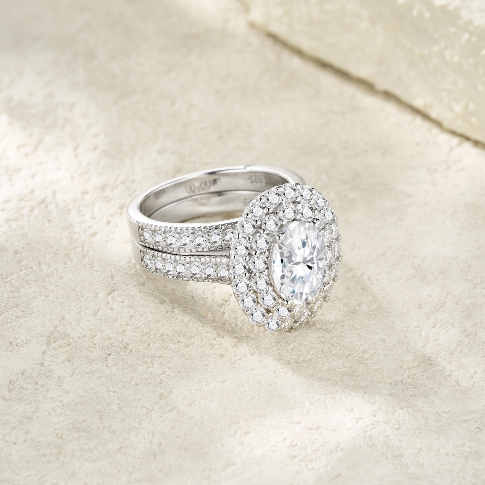 Engraved With Top-quality Moissanite, This Luxurious And Fashionable Minimalist Jewelry Set Features Exquisite Silver Accessories For Ladies. Made Of S925 Silver With Electroplated Platinum. - Image 6