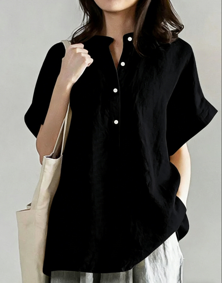 Mid-length And Long-sleeve Chic Casual Loose-fit T-shirt - Image 9