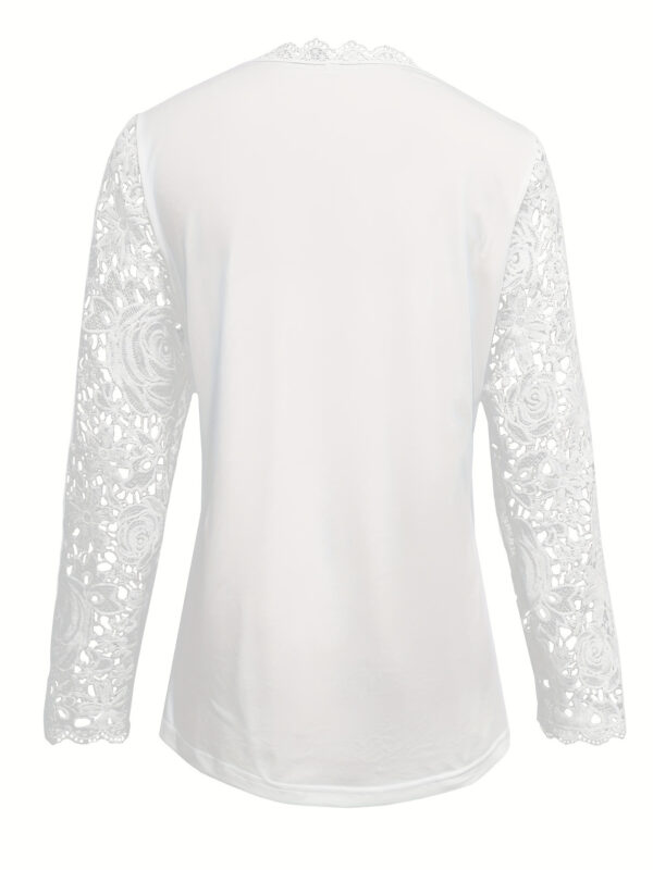 Lace Crewneck Long-sleeve Vintage Top - Image 7