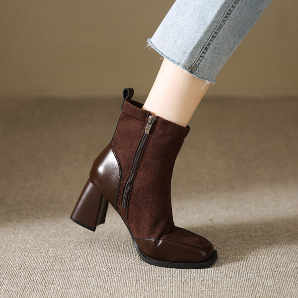 Fat Feet British Style Chunky Heel Booties - Image 17