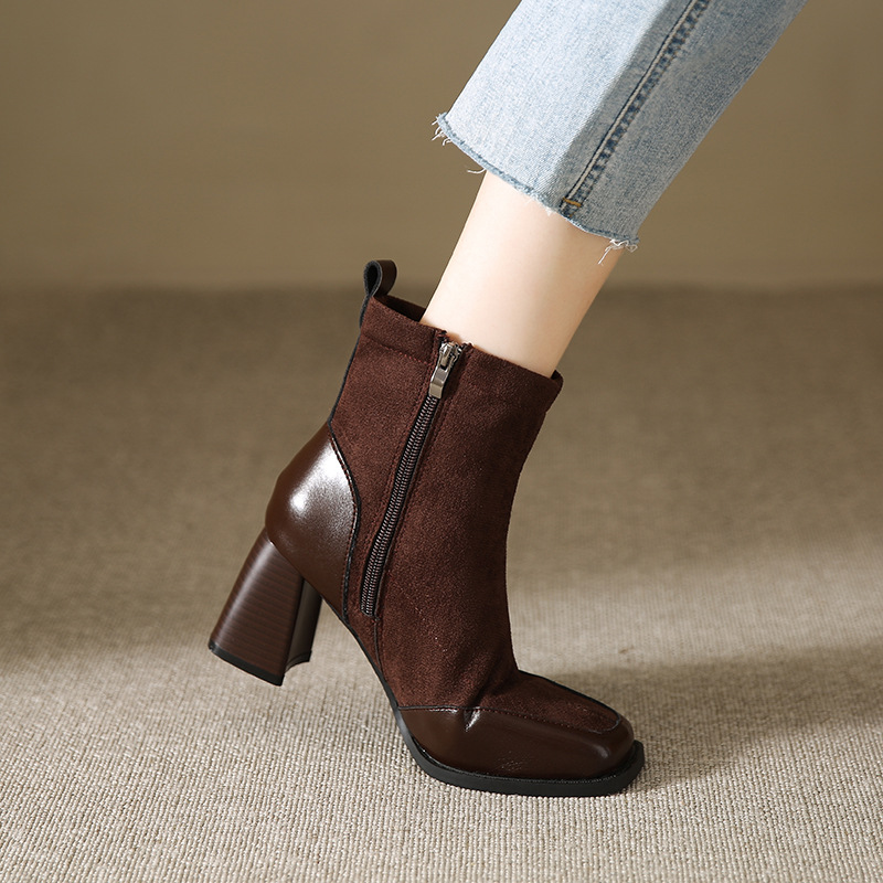 Fat Feet British Style Chunky Heel Booties - Image 17