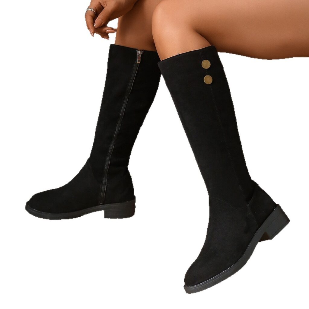 Suede Side-zip Ankle In British Style Slim-fit Womens Boots